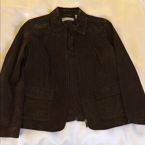 Liz Claiborne Brown Leather Jacket Classic Design